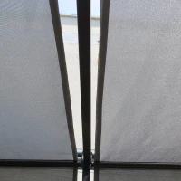 Outsunny Pergola con 3 teli retrattili 3L x 3P x 2,25H m struttura in acciaio - beige e nero(m-4)