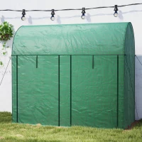 Outsunny Serra da Giardino 2 M² Serra per Pomodori 2 Porte Zip Avvolgibili Acciaio PE Alta Densità Anti UV, 2 x 1 x 1,78 M, Verde(m-4)