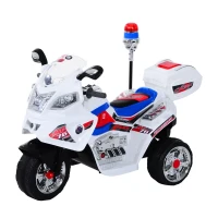 HOMCOM Elektro-Motorrad für Kinder von 3-5 Jahren Elektrisches Spielzeug-Motorrad 3 Räder mit Musik, Geschwindigkeit 3 km/h, Lichter 112×51×72,5 cm(m-1)