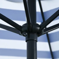 Outsunny Sombrilla de jardín Terraza Parasol Estructura de Acero al Aire Libre Rayas Azules 230x216 cm(m-5)