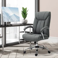 Vinsetto Silla de Oficina con Función de Balanceo Sillón ergonómico con Reposabrazos Acolchados Reposacabezas Altura Ajustable(m-2)