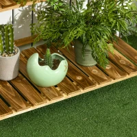 Outsunny Suport pentru Plante Pliabil, Jardinieră cu 3 Niveluri, Raft de Exterior pentru Plante, 80x37x93 cm, Lemn Natural(m-10)