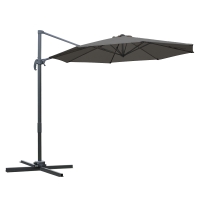 Outsunny Parasol desplazado octogonal inclinable parasol giratorio 360° con base en forma de cruz 8 varillas manivela incluida 3x2,5 m
