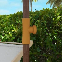 Outsunny Strandschirm Outdoor-Sonnenschirm Rundschirm mit Franse UV-Schutz 40+ mit 8 Streben Grün(m-5)