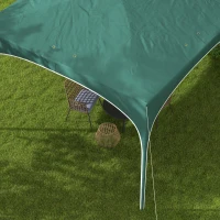 Outsunny Gartenpavillon mit verstellbarer Höhe, mit Ablauföffnungen und Transporttasche, aus Metall, Grün(m-3)