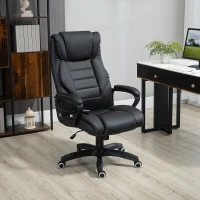 Vinsetto Silla de oficina con función de masaje silla de oficina ergonómica altura ajustable función de respaldo reclinable(m-2)