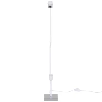 HOMCOM Lámpara lampara de columna de pie moderna luz tenue 40W 14x14x120 cm acero inoxidable Blanco(m-5)