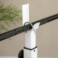 HOMCOM Banco de Pesas con Soporte de Pesas, Prensa de Pecho, Prensa de Piernas, Reposabrazos para Curls de Bíceps, Acero, Negro+Blanco(m-5)