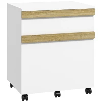 Vinsetto Mobile Caisson da ufficio a rotelle con 2 cassetti scorrevoli organizzatore per documenti 48 x 40 x 59,5 cm bianco(m-1)