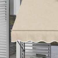 Outsunny Tenda da Sole Autoportante Manuale Retrattile 1.5 x 1.2 x 2.1-3 m, Inclinazione Regolabile, in Metallo Alluminio Poliestere, Sabbia(m-3)