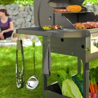 Outsunny 7.5kW Three-Burner Gas BBQ Grill, with See-Through Lid - Black(m-8)