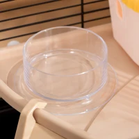 PawHut Hamsterkäfig mit Hamsterhaus, Tunnel und Laufrad, Basis mit 4 Rädern, 60x35x38,5cm, Schwarz und Hellbraun(m-3)