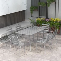 Outsunny Grupo de Asientos de Jardín Grupo de Asientos al Aire Libre, resistente a la intemperie, 150x80x74 cm(m-2)