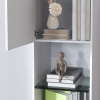 HOMCOM Libreria mobile da archiviazione scaffale di archiviazione con 2 porte scaffali regolabili 40 x 38 x 160 cm bianco(m-4)