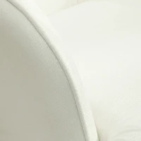 HOMCOM Poltrona a Dondolo con Poggiapiedi, Sistema di Dondolo Morbido, Effetto Lino, 64 x 89 x 90 cm, Crema(m-3)