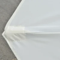 Outsunny Parasol con LED Solar 4,5m Parasol Doble Jardín Sombrilla de Mercado Sombrilla de Terraza Ovalada Negro + Crema(m-4)