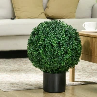 HOMCOM Plante Artificielle Buis en Boule, 52x40 cm, Vert(m-4)