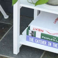 Outsunny Estantería de Flores Plegable Soportes de Macetas Porta Plantas - 4 niveles de Lamas ajustables - panel trasero enrejado(m-4)