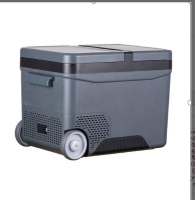 Outsunny Nevera Portátil Eléctrica 35L de 12 Voltios con Asa y Pantalla LCD, 63,2x42x42,8 cm, Gris