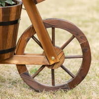 Outsunny Porte Maceta Triciclo - estante de Macetas de Flores - jardinera 52x31x45,5 cm - Madera de Pino(m-4)