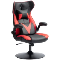 Vinsetto Sedia da Gaming con Funzione Oscillante, Sedia Girevole, Regolabile in Altezza, Seduta Imbottita, Metallo, 67 x 71 x 112 cm, Rosso(m-5)