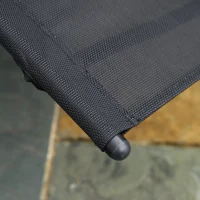 Outsunny Mecedora de Diseño Contemporáneo con Reposacabezas y Reposabrazos de Metal Galvanizado y Textileno, 63x160x88 cm, Negro(m-5)