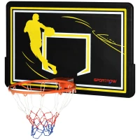 SPORTNOW Wand-Basketballkorb Outdoor-Basketballkorb unzerbrechliches Brett reißfestes Netz 110 x 90 x 70 cm Schwarz(m-6)
