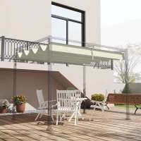 Outsunny Telo Ricambio con Protezione Solare Anti-UV 30+ per Pergola da 3 x 2 m, Crema(m-2)