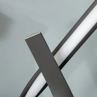 HOMCOM Lámpara de mesa de diseño contemporáneo - lámpara de mesa en espiral - 21x15x43 cm - aluminio Negro LED Blanco cálido(m-5)