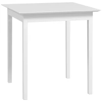 HOMCOM Mesa de Cocina Mesa de Comedor Mesa Cuadrada Diseño Moderno 75x75x76 cm Blanco(m-1)