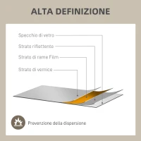 HOMCOM Specchio da Parete Stile Finestra con Montaggio Verticale e Orizzontale, 110x50cm, Oro(m-6)