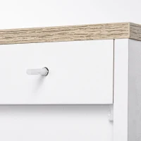 HOMCOM Wohnzimmer-Sideboard Buffetschrank mit 3 Türen und Verstellbaren Regalen für Küche Esszimmer Nordischer Stil 90x30x90 cm Weiß(m-4)
