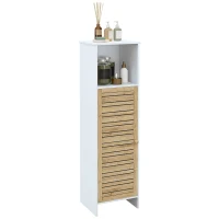 HOMCOM Mobile da Bagno con 1 Vano Aperto e 1 Armadietto a 2 Livelli, 35 x 30 x 120 cm, Bianco(m-1)