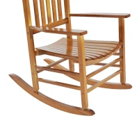 Outsunny Mecedora de Madera con Reposabrazos Sillón de Relajación para Jardín Natural 69x86x115 cm(m-5)