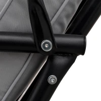 Outsunny Gartenliege für 2 Personen mit großem Komfort inkl. Sitz- und Rückenkissen, Armlehnen und Sonnendach in Grau(m-4)