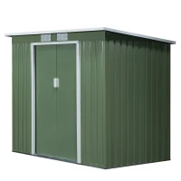 Outsunny Garden Storage Shed w/ window Double Door Green(m-11)