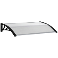 Outsunny Überdachung für Fenster und Türen, aus Polycarbonat und Aluminium, 110x60x18cm - Transparent