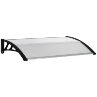 Outsunny Überdachung für Fenster und Türen, aus Polycarbonat und Aluminium, 110x60x18cm - Transparent(m-1)
