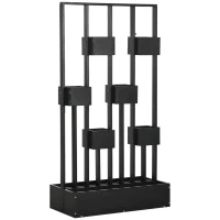 Outsunny Jardinera elevada con enrejado de madera para plantas, verduras, flores o hierbas aromáticas, 90x45x170 cm(m-1)