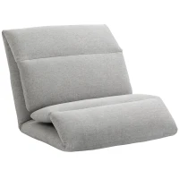 HOMCOM Sillón de suelo sofá perezoso sillón convertible en cama respaldo reclinable en 5 posiciones 72x71x60 cm Gris(m-6)