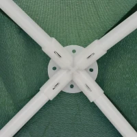 Outsunny Pavillon Tente de Fête Tente de Jardin Étanche avec Filet Anti-Moustiques Métal + Polyester Vert 3 x 3 m(m-4)