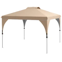 Outsunny Carpa Plegable pabellón de jardín pop-up plegable 3x3 m con bolsa de transporte con ruedas, alturas ajustables(m-7)