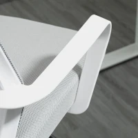 Vinsetto Sedia da Ufficio, Poltrona da Ufficio, Altezza Regolabile, Sgabello da Ufficio Girevole 360°, 64L x 59P x 104-124H cm, Grigio e Bianco(m-4)