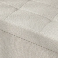 HOMCOM Aufbewahrungs-Pouf, faltbarer Betthocker, Fußhocker mit Deckel, gesteppt, 76L x 38B x 38H cm, creme(m-5)