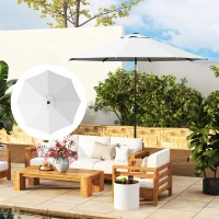 Outsunny Ersatzbezug für 3 m Sonnenschirm mit 8 Streben, UV 50+ Polyester, Creme(m-2)