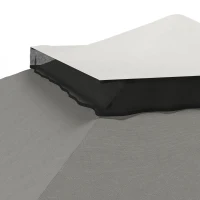 Outsunny Gazebo de Exteriores con Altura Ajustable y Mosquiteras, en Metal y Tela Oxford, 3,3x3,3x2,8 m, Gris Oscuro(m-4)