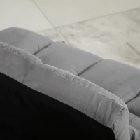 HOMCOM Poltrona Convertibile in Letto, Materasso Supplementare Pieghevole, Inclinazione dello Schienale Regolabile in 14 Posizioni, 2 Cuscini Inclusi, Poliestere Effetto Scamosciato, Grigio(m-3)