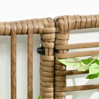 Outsunny Supporto per Piante con Traliccio, Vaso Rettangolare Inferiore in Resina Intrecciata e Acciaio, 103L x 29l x 103H cm, Sabbia(m-3)