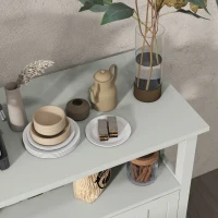 HOMCOM Mueble de Almacenamiento Aparador con estante ajustable puerta corrediza 2 filas de colgadores de copas y estante abierto(m-4)