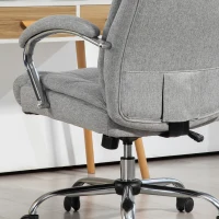 Vinsetto Silla de Oficina Ergonómica Respaldo Alto Revestimiento Transpirable Altura Ajustable Gris(m-5)